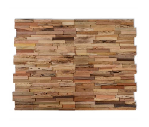 vidaXL Paneles revestimiento pared 10 uds madera teca reciclada 1,03m²