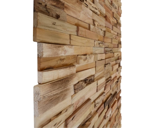 vidaXL Paneles revestimiento pared 10 uds madera teca reciclada 1,03m²