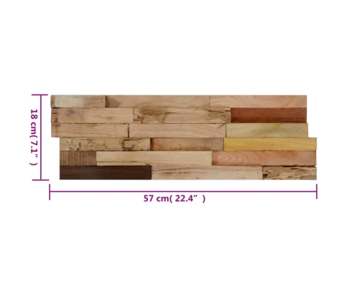 vidaXL Paneles revestimiento pared 10 uds madera teca reciclada 1,03m²