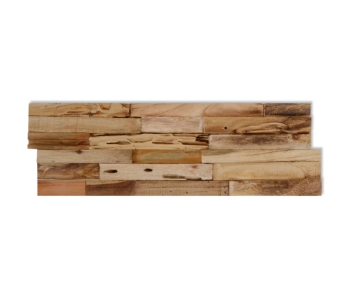 vidaXL Paneles revestimiento pared 10 uds madera teca reciclada 1,03m²