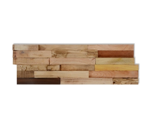 vidaXL Paneles revestimiento pared 10 uds madera teca reciclada 1,03m²