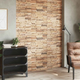 Paneles revestimiento pared 10 uds madera teca reciclada 1,03m²