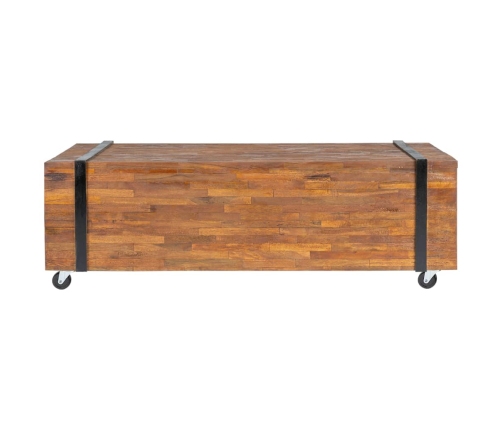 Mesa de centro de madera maciza de teca 110x45x38 cm