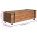 vidaXL Mesa de centro de madera maciza de teca 110x45x38 cm