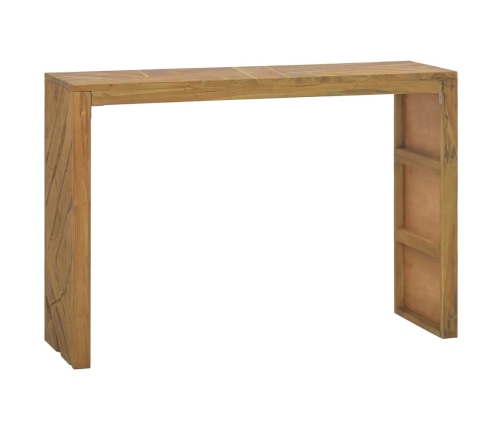 Mesa consola de madera maciza de teca 110x35x75 cm