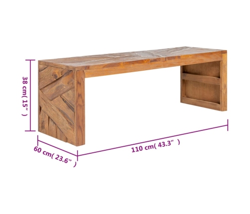 Mueble para TV madera macizo teca 110x60x38 cm