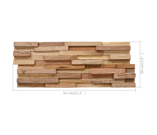 Paneles de revestimiento de pared 3D 10 uds madera teca 1,08 m²