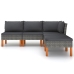 Set de muebles de jardín 6 pzas y cojines ratán sintético gris