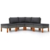 Set de muebles de jardín 6 pzas y cojines ratán sintético gris