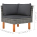 Set de muebles de jardín 6 pzas y cojines ratán sintético gris