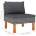 Set de muebles de jardín 6 pzas y cojines ratán sintético gris
