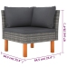 Set de muebles de jardín 6 pzas y cojines ratán sintético gris