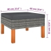 Set de muebles de jardín 6 pzas y cojines ratán sintético gris