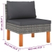 Set de muebles de jardín 6 pzas y cojines ratán sintético gris