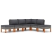Set de muebles de jardín 8 pzas y cojines ratán sintético gris