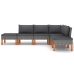 Set de muebles de jardín 8 pzas y cojines ratán sintético gris