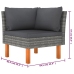 Set de muebles de jardín 8 pzas y cojines ratán sintético gris