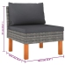 Set de muebles de jardín 8 pzas y cojines ratán sintético gris