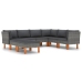 Set de muebles de jardín 8 pzas y cojines ratán sintético gris