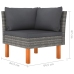 Set de muebles de jardín 8 pzas y cojines ratán sintético gris
