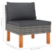 Set de muebles de jardín 12 pzas y cojines ratán sintético gris