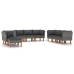 Set de muebles de jardín 9 pzas y cojines ratán sintético gris