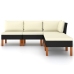 Set de muebles de jardín 5 pzas y cojines ratán sintético negro