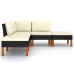 Set de muebles de jardín 5 pzas y cojines ratán sintético negro