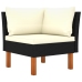Set de muebles de jardín 5 pzas y cojines ratán sintético negro