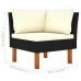 Set de muebles de jardín 6 pzas y cojines ratán sintético negro