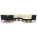 Set de muebles de jardín 9 pzas y cojines ratán sintético negro