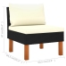 Set de muebles de jardín 9 pzas y cojines ratán sintético negro