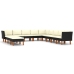 Set de muebles de jardín 12 pzas y cojines ratán sintético negro
