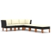 Set de muebles de jardín 6 pzas y cojines ratán sintético negro