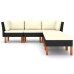 Set de muebles de jardín 6 pzas y cojines ratán sintético negro