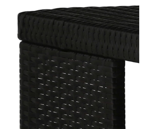 Set de bar para jardín 5 pzas y cojines ratán sintético negro