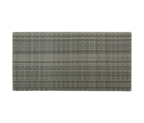 Set de bar para jardín 5 piezas y cojines ratán sintético gris