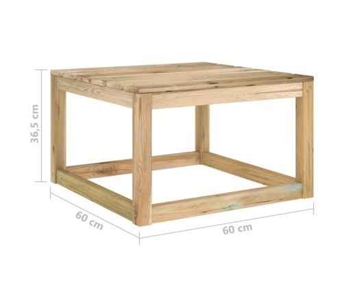 Mesas de palets de jardín 2 uds madera impregnada 60x60x36,5 cm