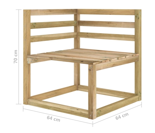 Sofás esquineros de palés jardín 2 uds madera impregnada verde