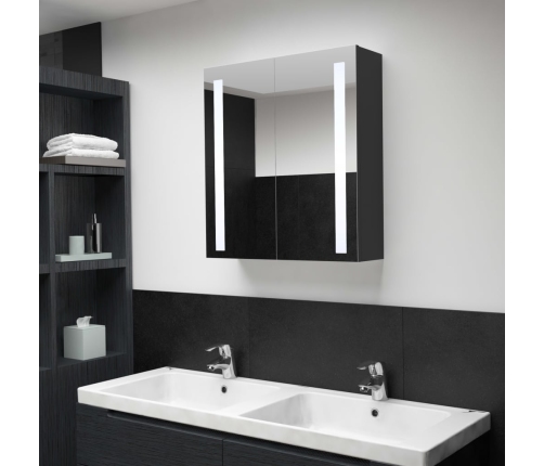 Mueble de baño con espejo LED 62x14x60 cm