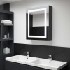 Mueble de baño con espejo LED 50x13x70 cm