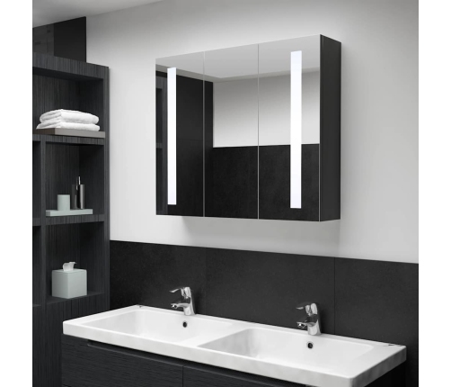 Mueble de baño con espejo LED 89x14x62 cm