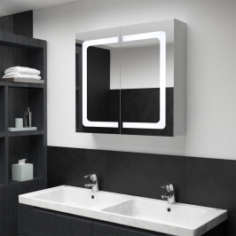 Mueble de baño con espejo LED 80x12,2x68 cm