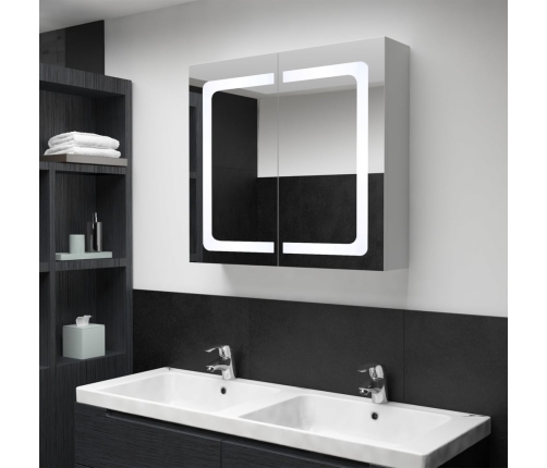 Mueble de baño con espejo LED 80x12,2x68 cm