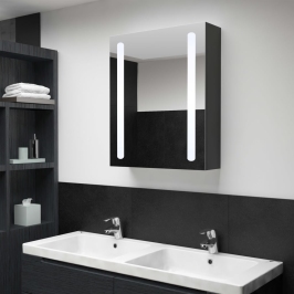 Mueble de baño con espejo LED 50x13x70 cm