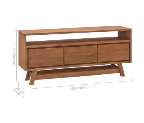 Mueble para TV de madera maciza de mango 110x30x50 cm