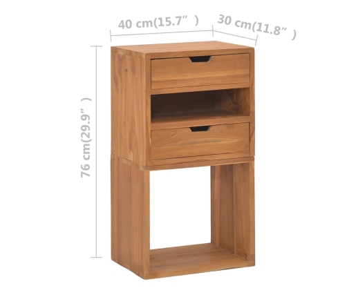 Mueble de almacenaje madera maciza de teca 40x30x76 cm