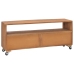 Mueble para TV con ruedas madera maciza de teca 110x30x40 cm