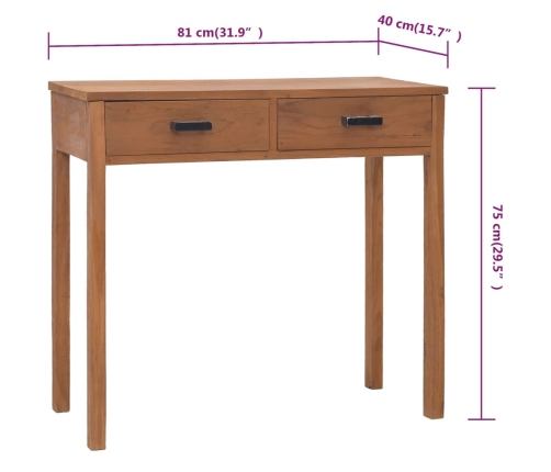 Escritorio de madera maciza de teca 115x50x78 cm