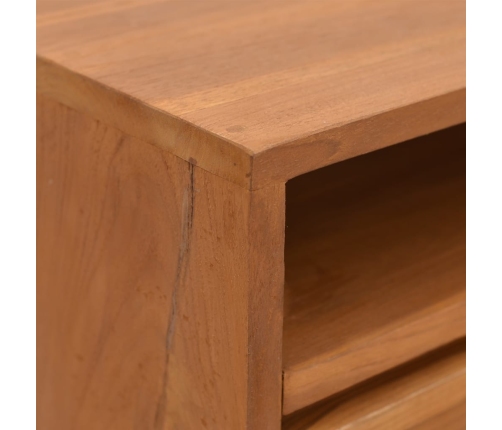 Mesa consola de madera maciza de teca 110x30x79 cm